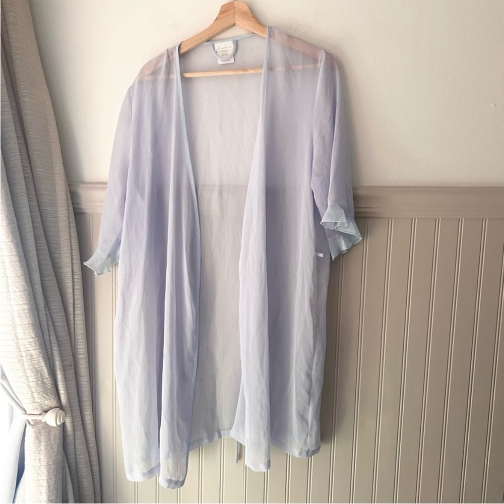 Elegant Sheer Light Blue Kimono Secert Treasures Robe size medium